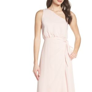 WAYF One Shoulder Wrap Front Dress